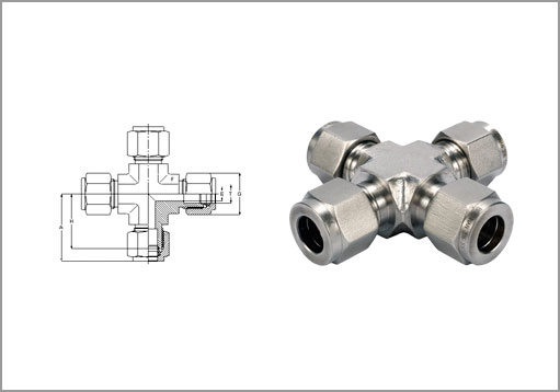 Double Ferrule Union Cross Exporter