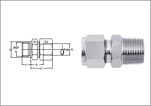 Flareless Male Connector Parallel Exporter